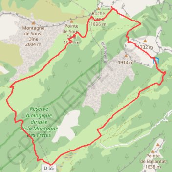 Les Glières coté Champ laitier GPS track, route, trail
