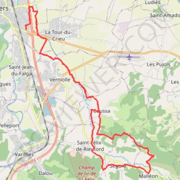 Berges du Crieu GPS track, route, trail