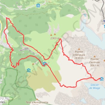 Refuge de Plan glacier par le col de Tricot GPS track, route, trail