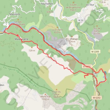 Rando malaussene fenouillet GPS track, route, trail