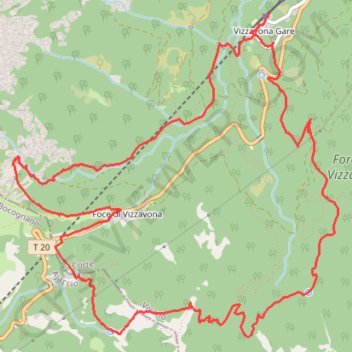 CORSE - Cascades des anglais Madunuccia - PEDESTRE - Vizzavona (2B) - Boucle de la gare, aux cascades, au col, Madunuccia GPS track, route, trail