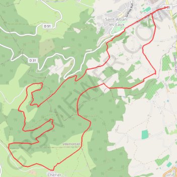 Le Tour du Haut de Sainte-Agathe - Saint-Alban-les-Eaux GPS track, route, trail