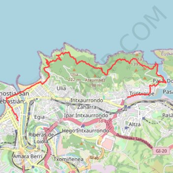 Sentier littoral basque espagnol GPS track, route, trail