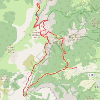 Rochers du Parquet en boucle depuis la Richardière (Vercors) GPS track, route, trail