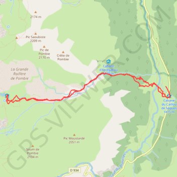 Caillou de Soque - Refuge de Pombie GPS track, route, trail