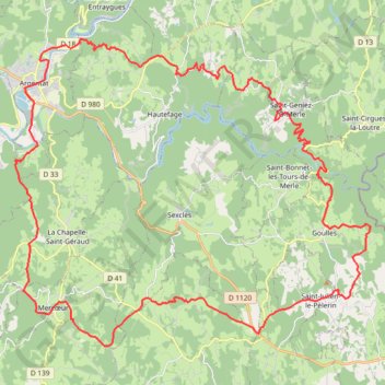 Tour de la Xaintrie Noire (Corrèze) GPS track, route, trail