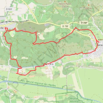 Meuneries-Paradou-Fontvieille-Trace-Nord GPS track, route, trail