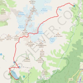 Refuge de l'Arpont - Plan d'Amont GPS track, route, trail