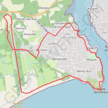 Combrit - Sainte Marine GPS track, route, trail