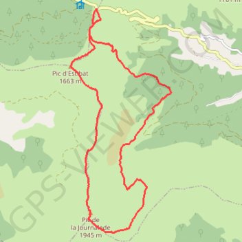 Pic de la Journalade par le Col de Port GPS track, route, trail