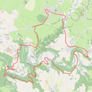Druelle - Agnac - Castan - Ampiac GPS track, route, trail