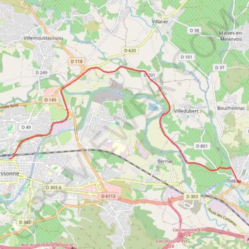 Carcassonne GPS track, route, trail