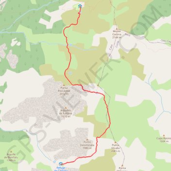 Liaison du refuge d'Ortu di u Piobbu à Bonifatu GPS track, route, trail