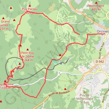 Orcines - Sommet du Puy de Dôme GPS track, route, trail