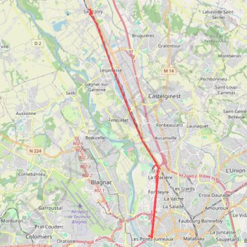 Le long du canal Latéral Toulouse GPS track, route, trail