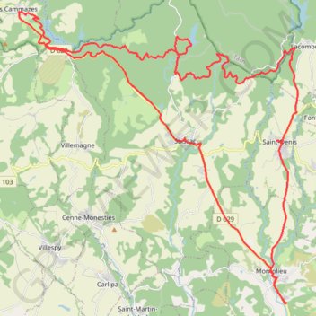 Montolieu-La Rigole-Montolieu GPS track, route, trail