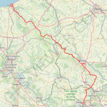 Pontoise - Beauvais - Dieppe GPS track, route, trail