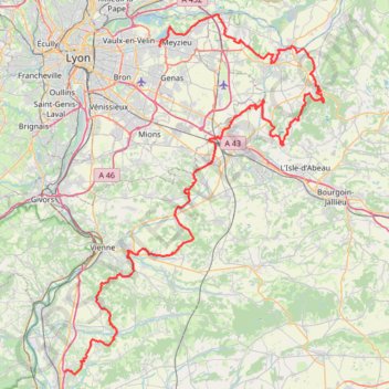 GR422 Sur les pas de Charles IX. De Lyon (Rhône) à Roussillon (Isère) GPS track, route, trail