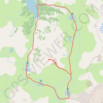 Les cabannes Aston Barage de Laparanrefuge du Rulhe GPS track, route, trail