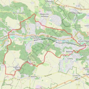 Gif-sur-Yvette Chevreuse GPS track, route, trail