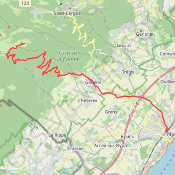 Nyon -La Barillette GPS track, route, trail