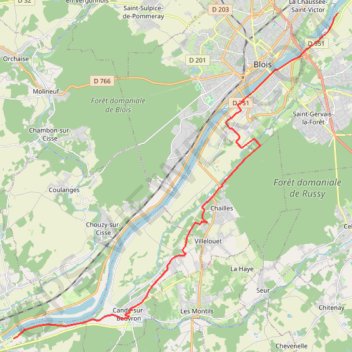 Vélo château de la Loire Blois - Chaumont sur Loire GPS track, route, trail