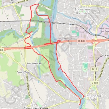 Petit tour bord de Loire GPS track, route, trail