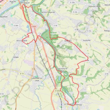 De Pins Justaret à Clermont-Le-Fort GPS track, route, trail