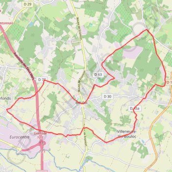 Randonnée de Bouloc à Castelnau-d'Estrétefonds GPS track, route, trail