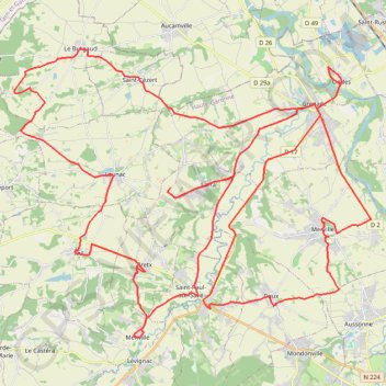 Circuit des pigeonniers en Save et Garonne - Grenade GPS track, route, trail