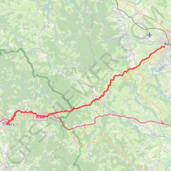 Thiers - Roanne GPS track, route, trail