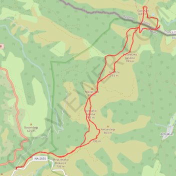 Les crêtes d'Otxondo au Gorospil GPS track, route, trail