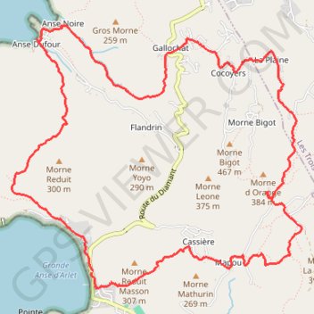 Boucle Grande Anse - Gallochat - Anse noire GPS track, route, trail