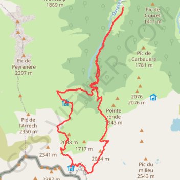 Tour des cabanes d'Ossese GPS track, route, trail