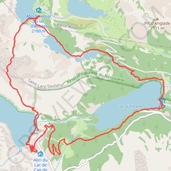 Boucle Lac d’Orédon - d’Aubert - de Cap de Long via le Pas du Gat GPS track, route, trail