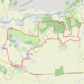Les Coteaux du Morin et de l'Aubetin - Chailly-en-Brie GPS track, route, trail
