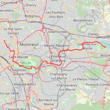 Les Bords de Marne - De Paris à Noisiel GPS track, route, trail