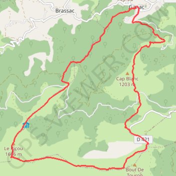 Picou depuis Ganac GPS track, route, trail