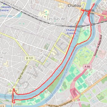 De Croissy-sur-Seine à Chatou GPS track, route, trail