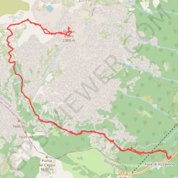 Monte d'Oro GPS track, route, trail