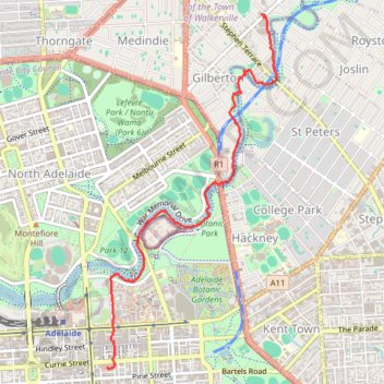 Adelaide River Torrens Walk GPS track, route, trail
