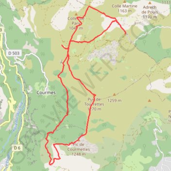 Puy de Tourettes & Pic de Courmettes GPS track, route, trail