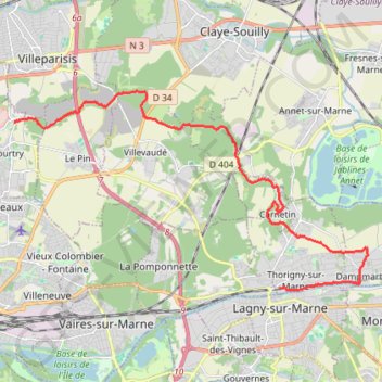 Courtry - Lagny-sur-Marne GPS track, route, trail