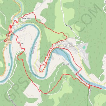 Boucle du Lot de Vers à Saint-Géry GPS track, route, trail