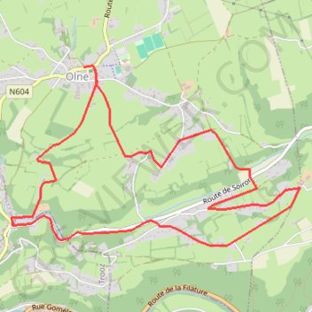 Olne - Nessonvaux -bois d olne GPS track, route, trail