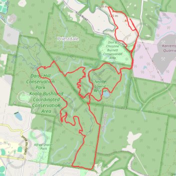 Daisy Hill / Koala Bushland / Neville Lawrie Loop GPS track, route, trail