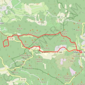 Du village au Grand Pouvet - SILLANS LA CASCADE - 83 GPS track, route, trail