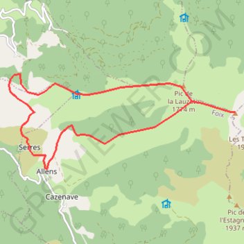Mont Fourcat en circuit depuis Serres GPS track, route, trail