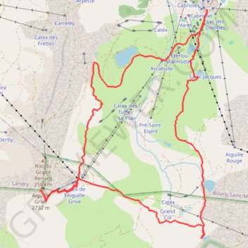 Le sentier des lacs et l'Aiguille Grive au départ des Arcs 2000 GPS track, route, trail