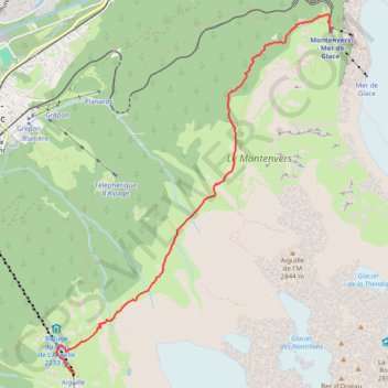 Grand Balcon Nord : Plan de l'Aiguille du Midi - Montenvers GPS track, route, trail